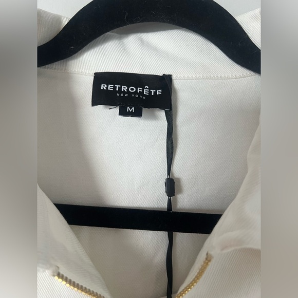 NWT Retrofete Ellis Denim Jumpsuit on Optic White - Picture 14 of 15